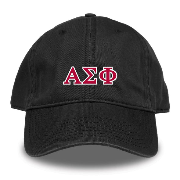 Alpha Sig Black Hat | Alpha Sigma Phi | Headwear > Billed hats