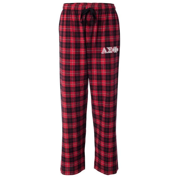 Alpha Sig Red Plaid Flannel Pants | Alpha Sigma Phi | Pajamas > Pajama bottom pants