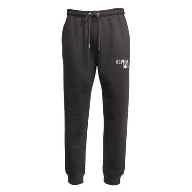 Alpha Sig Embroidered Varsity Joggers | Alpha Sigma Phi | Pants > Sweatpants