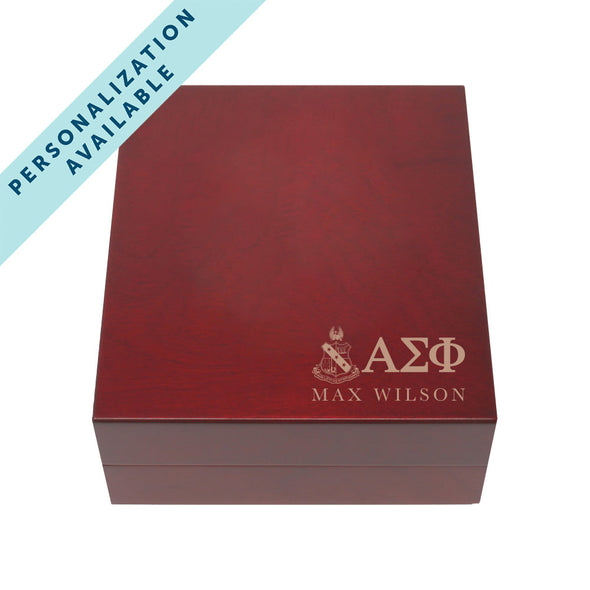 Alpha Sig Fraternity Greek Letter Rosewood Box