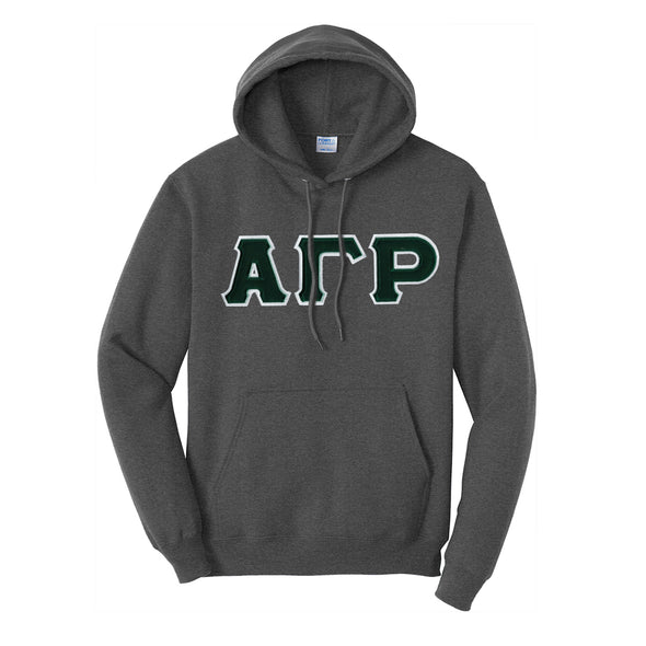 AGR Dark Heather Hoodie with Sewn On Letters