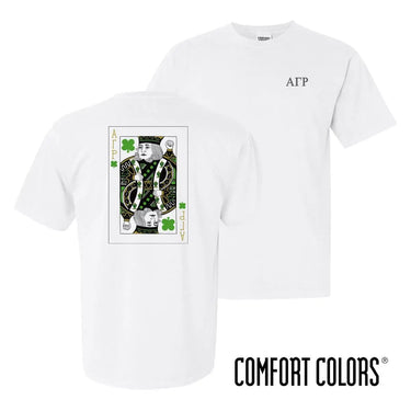 AGR Comfort Colors White Short Sleeve Clover Tee | Alpha Gamma Rho | Shirts > Short sleeve t-shirts