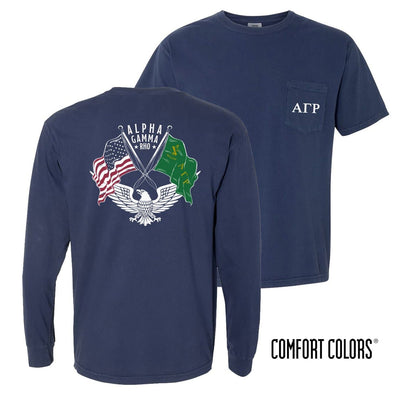 AGR Comfort Colors Navy Patriot tee | Alpha Gamma Rho | Shirts > Short sleeve t-shirts