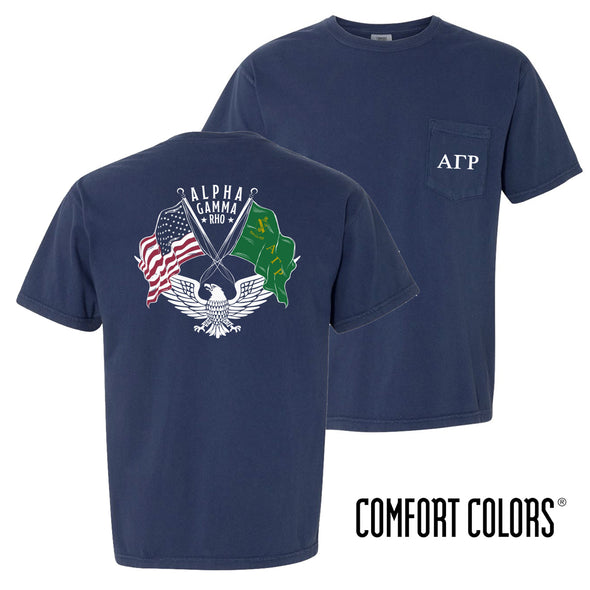 AGR Comfort Colors Navy Patriot tee | Alpha Gamma Rho | Shirts > Short sleeve t-shirts