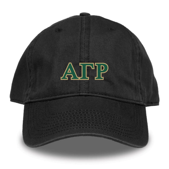 AGR Black Hat | Alpha Gamma Rho | Headwear > Billed hats