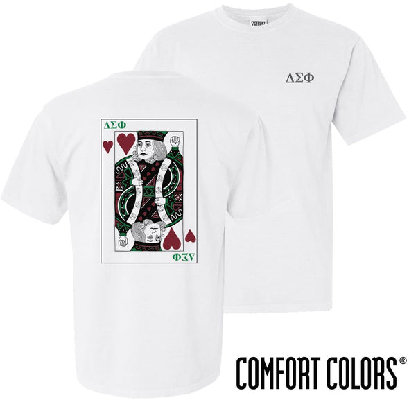 Delta Sig Comfort Colors White King of Hearts Short Sleeve Tee | Delta Sigma Phi | Shirts > Short sleeve t-shirts