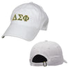 Delta Sig White Greek Letter Adjustable Hat | Delta Sigma Phi | Headwear > Billed hats