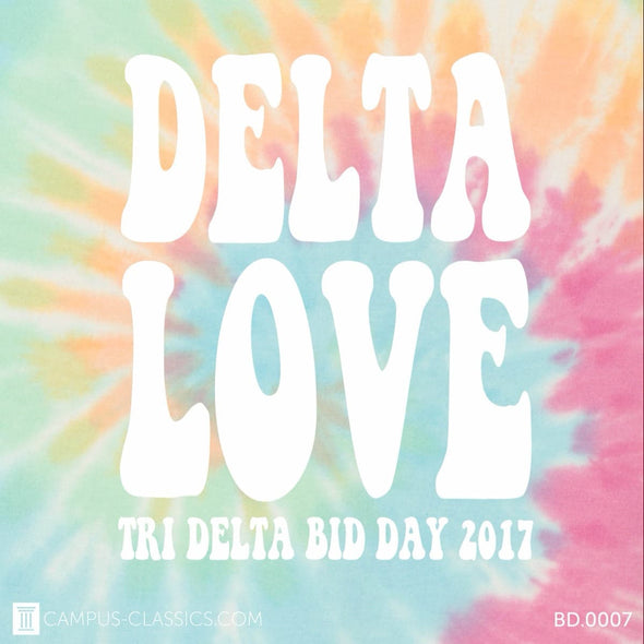 Tie Dye Hippy Delta Delta Delta Bid Day
