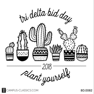 White Cactus Plant Delta Delta Delta Bid Day