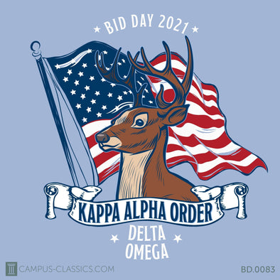 Blue American Flag Deer Kappa Alpha Bid Day