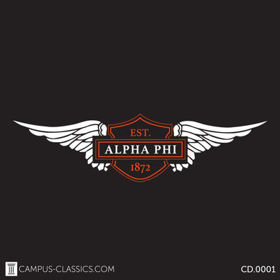 Black Motorcycle Wings Alpha Phi