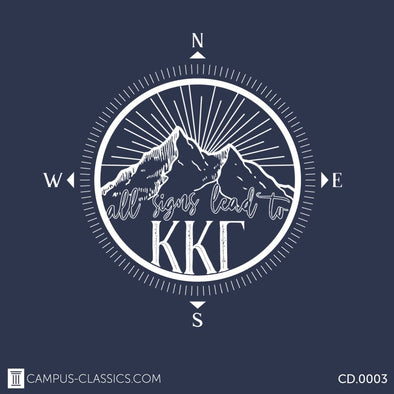 Navy Mountain Sign Compass Kappa Kappa Gamma