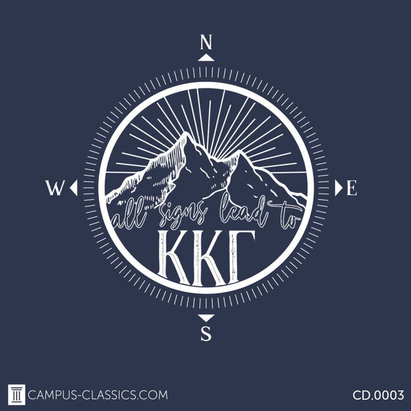 Navy Mountain Sign Compass Kappa Kappa Gamma