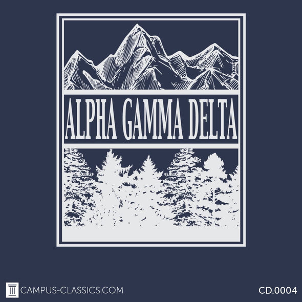 Navy Mountain Pine Tree Alpha Gamma Delta