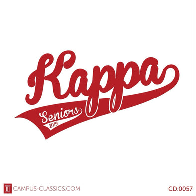 White Retro Script Seniors Kappa Kappa Gamma