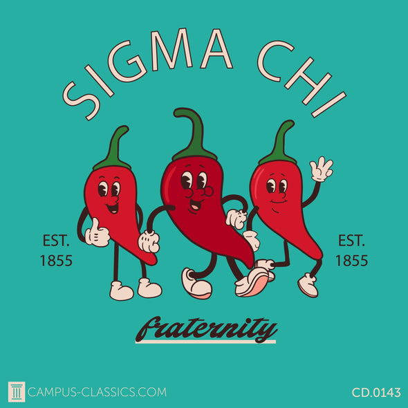 Seafoam Sigma Chi Chili Pepper Characters