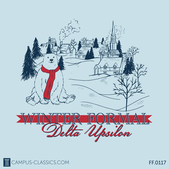 Light Blue Delta Upsilon Winter Formal with Polar Bear