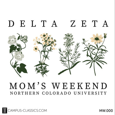 White Botanical Flowers Mom Weekend Delta Zeta