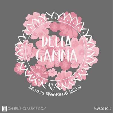 Gray Pink Flower Mom's Weekend Delta Gamma
