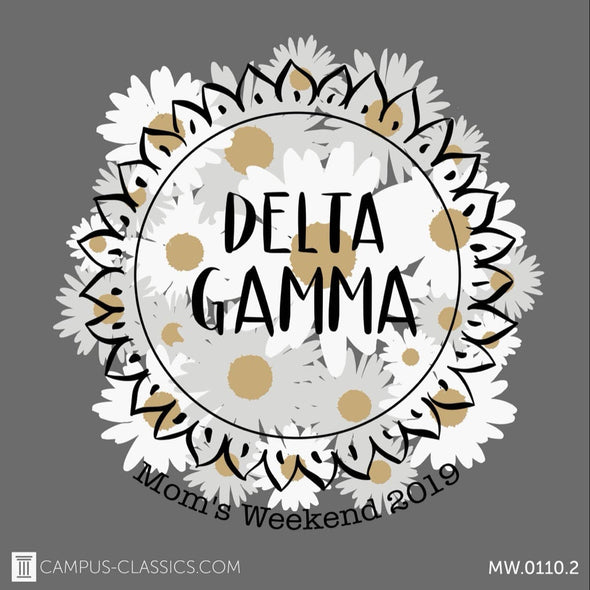 Gray White Daisy Mom's Weekend Delta Gamma