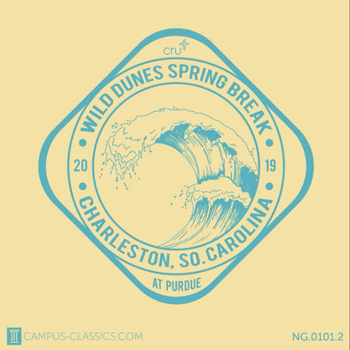 Yellow Beach Spring Break Wave Badge