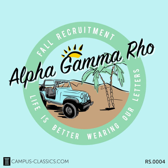 Blue Jeep Beach Rush Alpha Gamma Rho