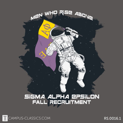 Gray Astronaut and Flag Rush Sigma Alpha Epsilon