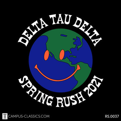 Black Smiling Globe Retro Rush Delta Tau Delta