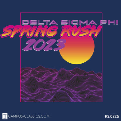 Navy Delta Sigma Phi Spring Rush Vaporwave 80s