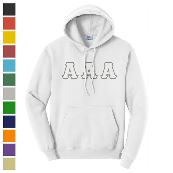 Alpha Sig Pick Your Own Colors Sewn On Hoodie