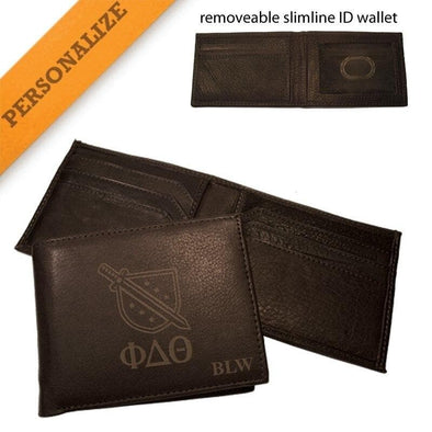 Phi Delt Personalized Leather Crest Wallet | Phi Delta Theta | Bags > Wallets